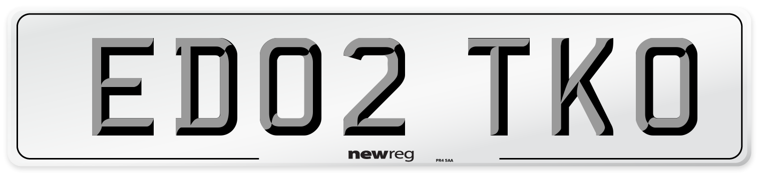 ED02 TKO Number Plate from New Reg